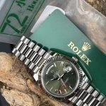 Super Clone Rolex Day-Date m228236-0008 grünes Zifferblatt mit römischen Indizes 40mm