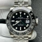 Super Clone Rolex GMT-Master II 126710GRNR-0003 Oystersteel mit schwarzer Lünette 40 mm