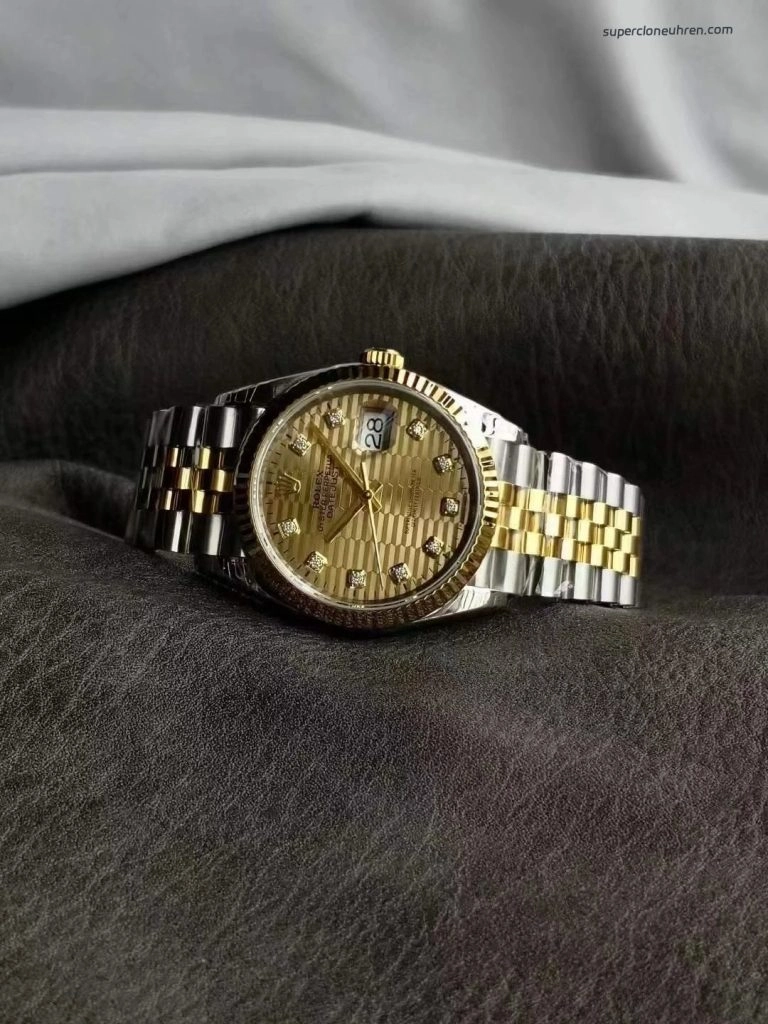 Premium Replica Uhr Rolex Datejust 126233-0045 Bicolor mit Diamantindizes 36mm