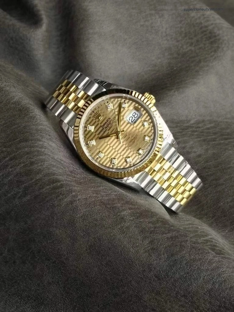 Premium Replica Uhr Rolex Datejust 126233-0045 Bicolor mit Diamantindizes 36mm