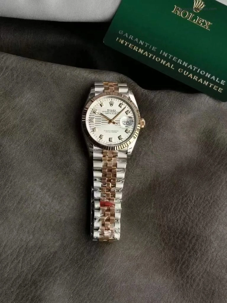 Premium Replica Uhr Rolex Datejust m126231-0039 Bicolor Roségold mit Diamantindizes 36mm