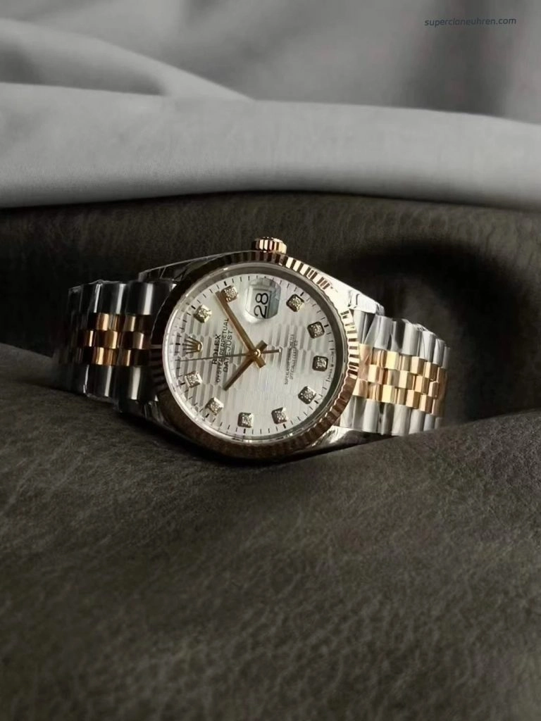 Premium Replica Uhr Rolex Datejust m126231-0039 Bicolor Roségold mit Diamantindizes 36mm