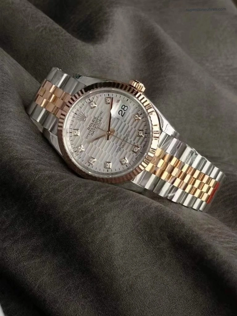 Premium Replica Uhr Rolex Datejust m126231-0039 Bicolor Roségold mit Diamantindizes 36mm