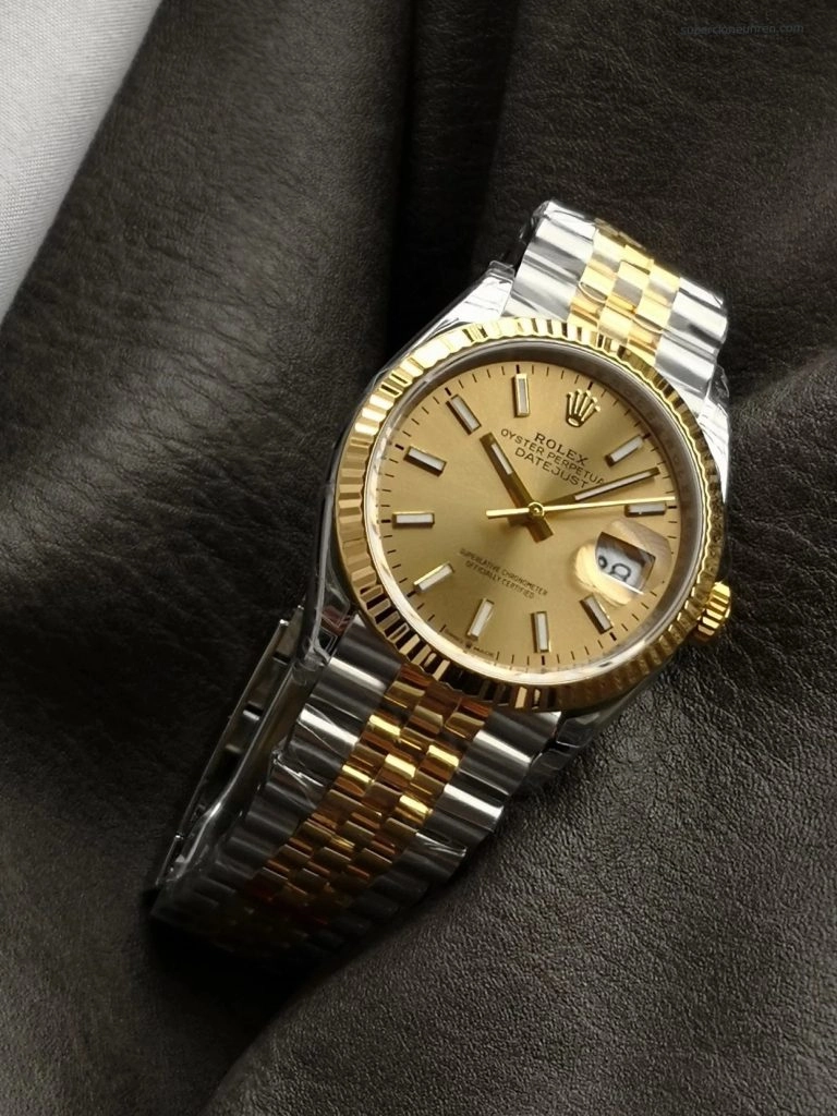 Premium Replica Uhr Rolex Datejust m126233-0015 mit Bicolor-Lünette und Jubilé-Band 36mm