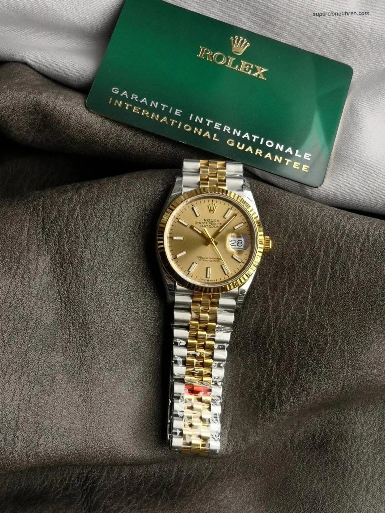 Premium Replica Uhr Rolex Datejust m126233-0015 mit Bicolor-Lünette und Jubilé-Band 36mm