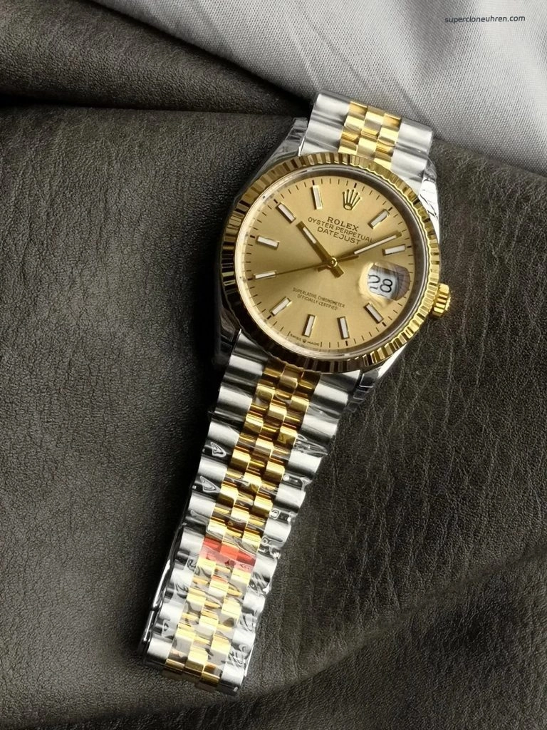 Premium Replica Uhr Rolex Datejust m126233-0015 mit Bicolor-Lünette und Jubilé-Band 36mm