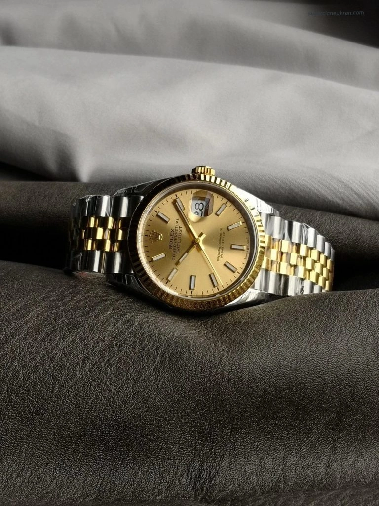 Premium Replica Uhr Rolex Datejust m126233-0015 mit Bicolor-Lünette und Jubilé-Band 36mm