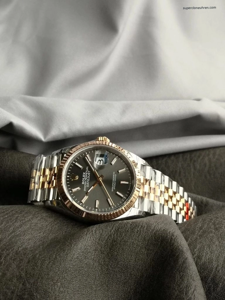 Premium Replica Uhr Rolex Datejust m126231-0013 Bicolor mit geriffelter Lünette 36mm