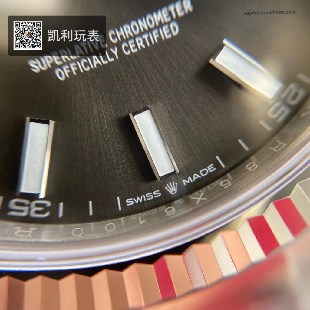 Super Clone Rolex Datejust 126334-0014 mit grauem Zifferblatt und geriffelter Lünette 41mm