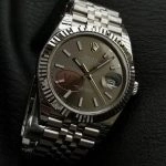 Super Clone Rolex Datejust 126334-0014 mit grauem Zifferblatt und geriffelter Lünette 41mm