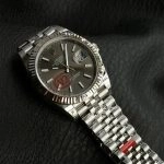 Super Clone Rolex Datejust 126334-0014 mit grauem Zifferblatt und geriffelter Lünette 41mm
