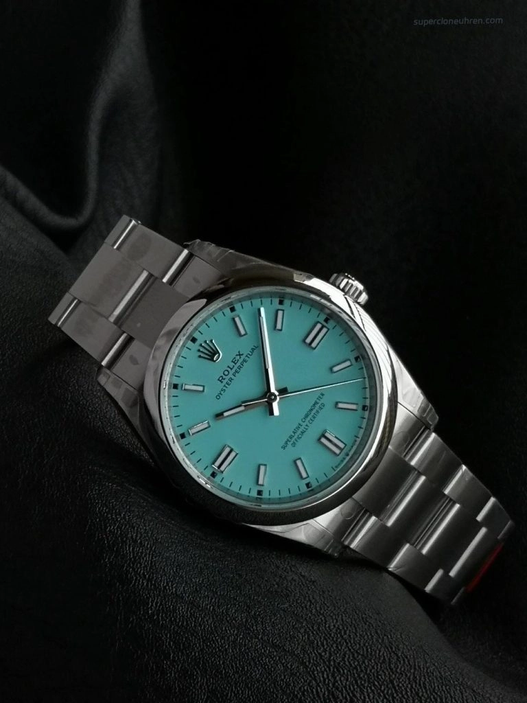 1:1 Super Clone Uhr Rolex Oyster Perpetual m126000-0006 mit türkisfarbenem Zifferblatt Edelstahl 36mm
