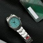 1:1 Super Clone Uhr Rolex Oyster Perpetual m126000-0006 mit türkisfarbenem Zifferblatt Edelstahl 36mm