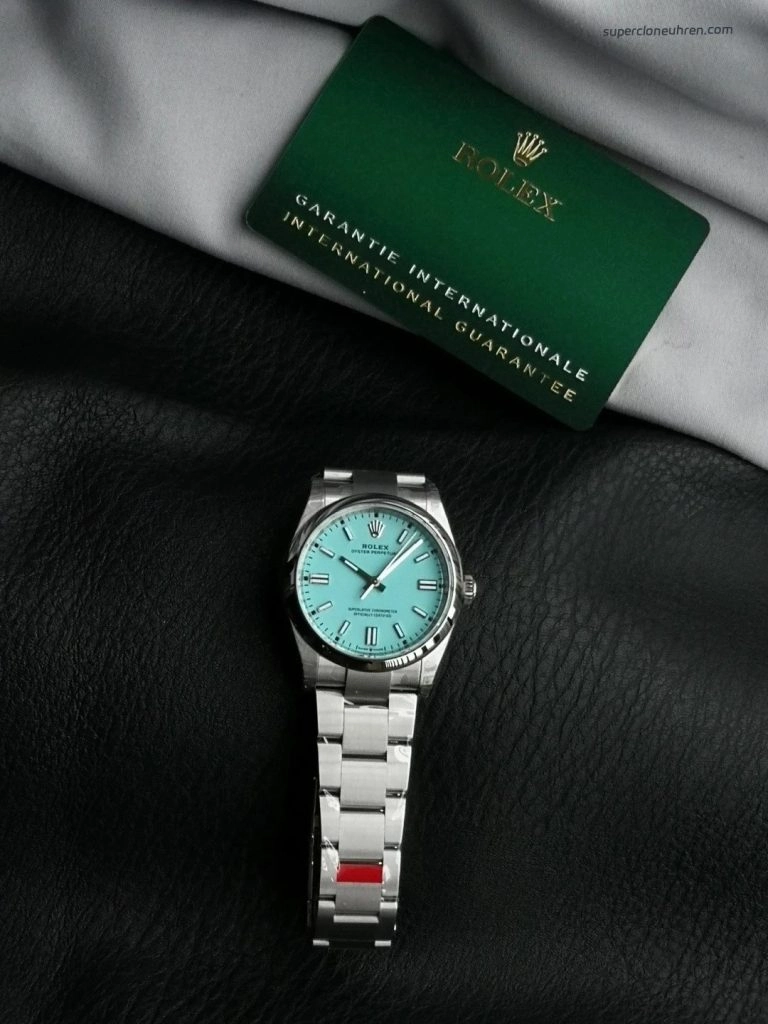 1:1 Super Clone Uhr Rolex Oyster Perpetual m126000-0006 mit türkisfarbenem Zifferblatt Edelstahl 36mm