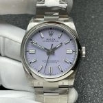 Premium Replica Uhr Rolex Oyster Perpetual m126000-0013 mit lavendelfarbenem Zifferblatt und Edelstahlband 36mm