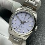 Premium Replica Uhr Rolex Oyster Perpetual m126000-0013 mit lavendelfarbenem Zifferblatt und Edelstahlband 36mm