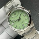 Super Clone Rolex Oyster Perpetual m126000-0011 mit grünem Zifferblatt und Edelstahlband 36 mm
