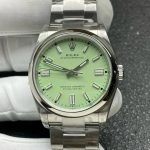 Super Clone Rolex Oyster Perpetual m126000-0011 mit grünem Zifferblatt und Edelstahlband 36 mm