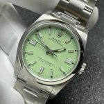 Super Clone Rolex Oyster Perpetual m126000-0011 mit grünem Zifferblatt und Edelstahlband 36 mm