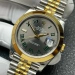 Premium Replica Uhr Rolex Datejust 126303-0020 Bicolor mit grünem Zifferblatt 41mm