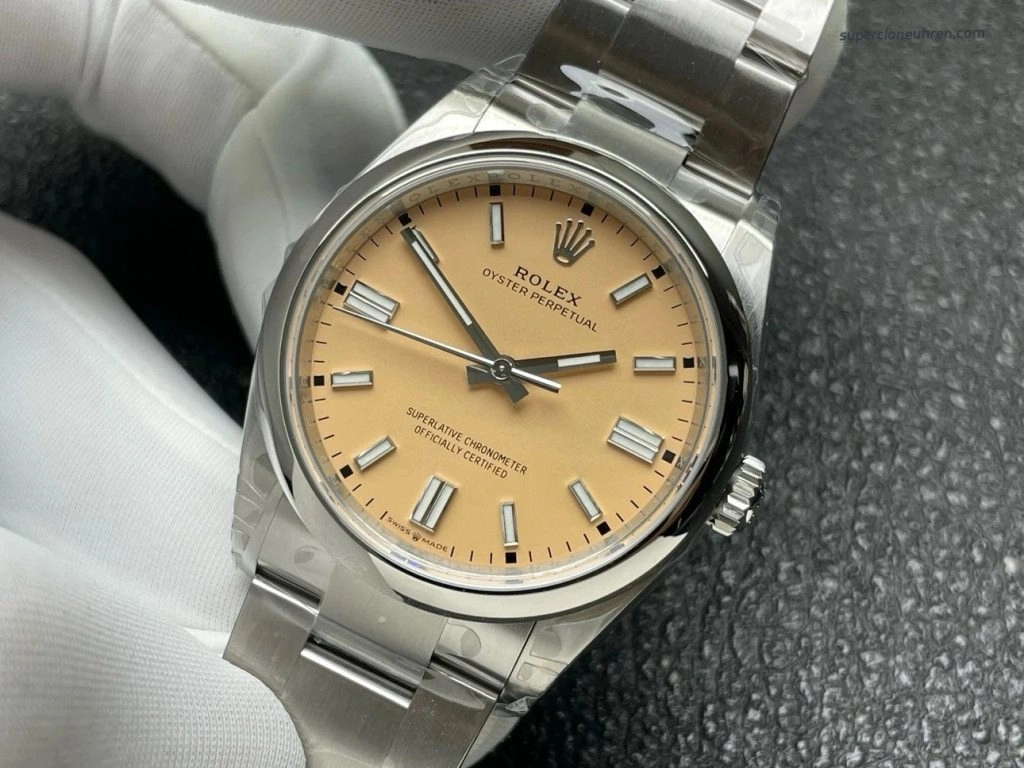 Premium Replica Uhr Rolex Oyster Perpetual M126000-0012 Champagner-Zifferblatt Edelstahlband 36 mm