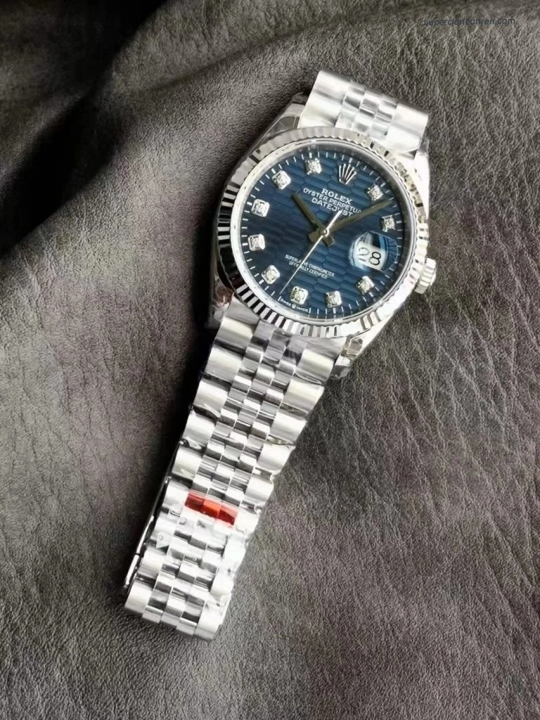 Super Clone Rolex Datejust 126234-0057 mit blauem Strukturzifferblatt und Jubilee-Band 36 mm