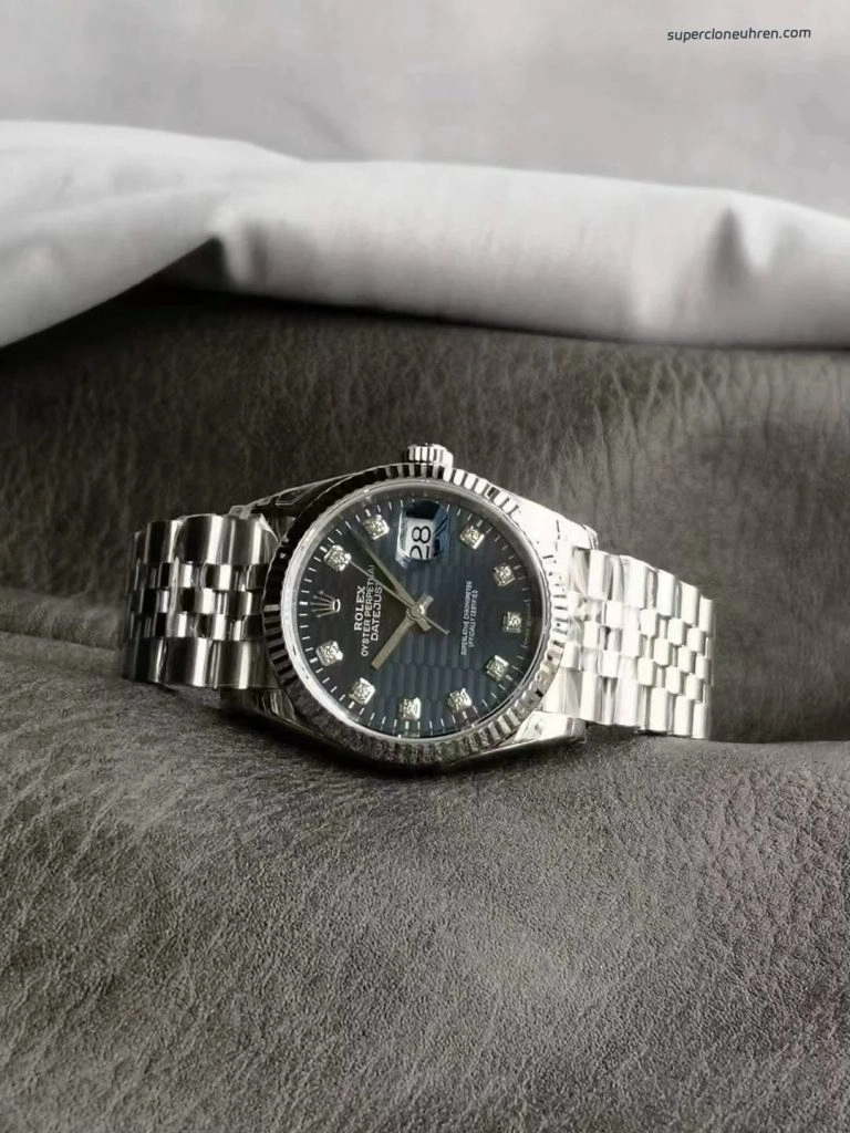 Super Clone Rolex Datejust 126234-0057 mit blauem Strukturzifferblatt und Jubilee-Band 36 mm