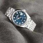 Super Clone Rolex Datejust 126234-0057 mit blauem Strukturzifferblatt und Jubilee-Band 36 mm