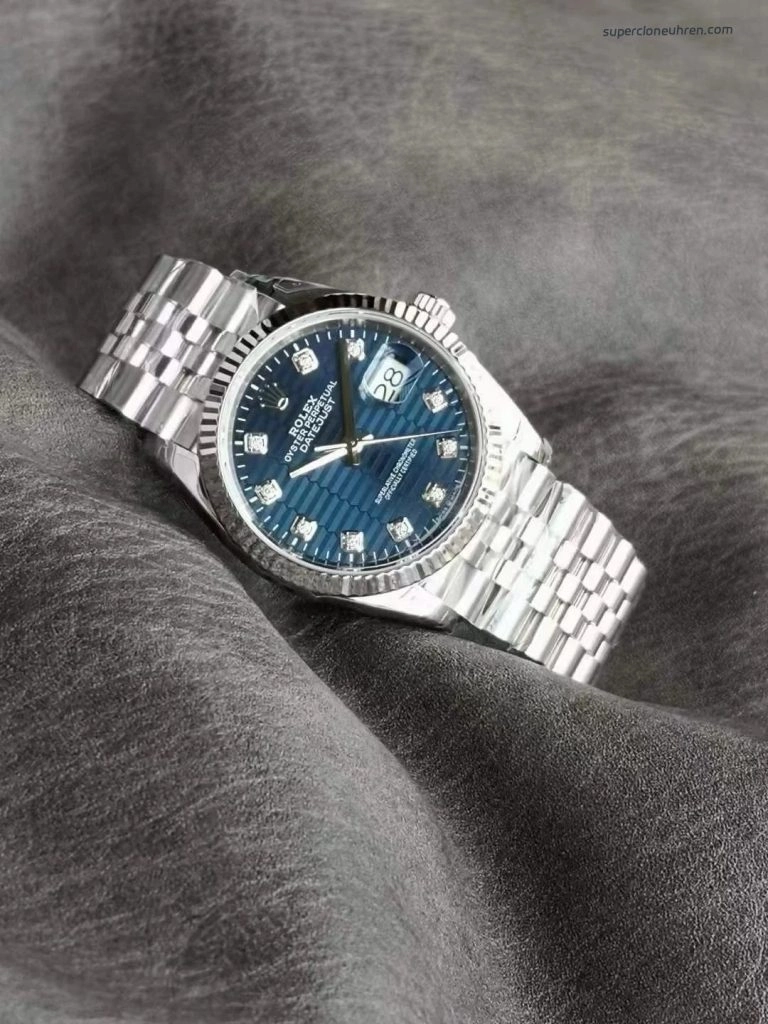 Super Clone Rolex Datejust 126234-0057 mit blauem Strukturzifferblatt und Jubilee-Band 36 mm