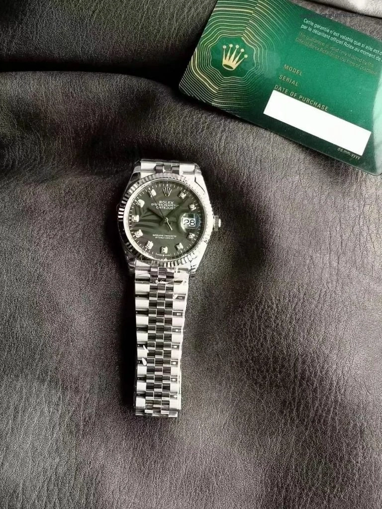 Premium Replica Uhr Rolex Datejust m126234-0055 grünes Palmblatt-Zifferblatt 36mm