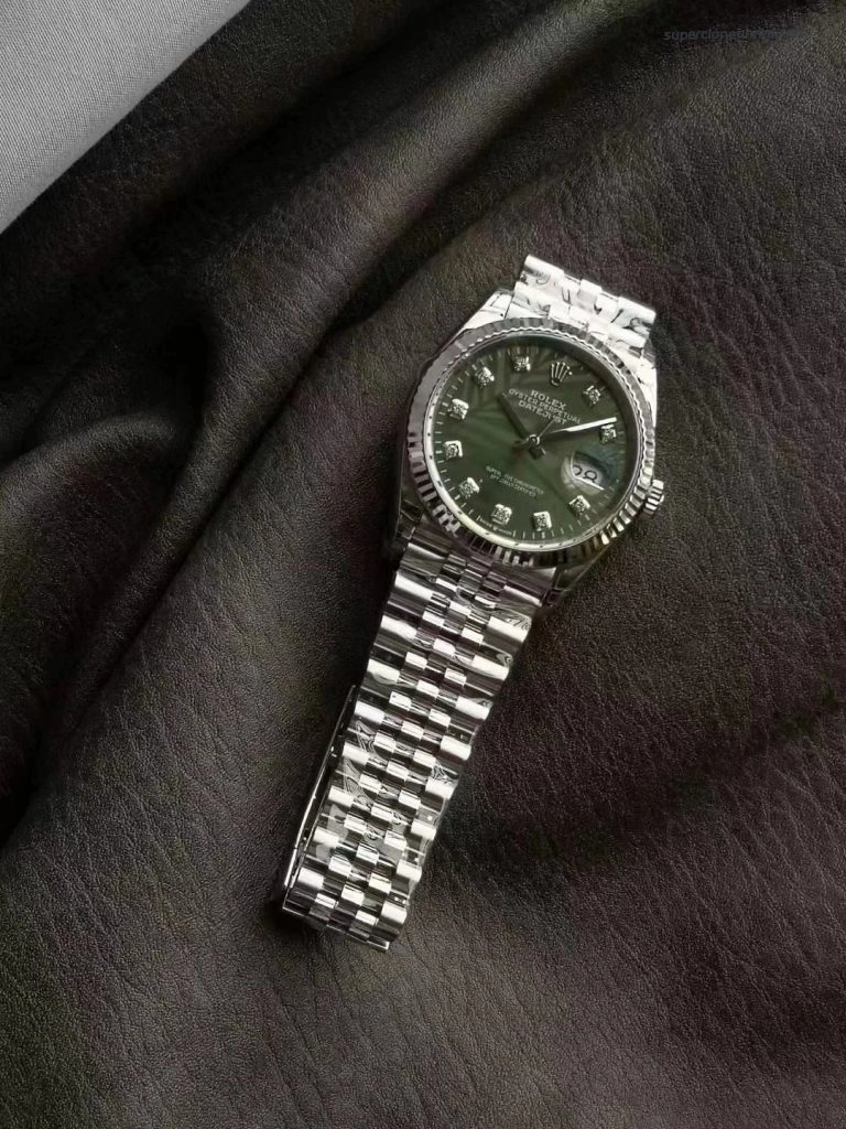 Premium Replica Uhr Rolex Datejust m126234-0055 grünes Palmblatt-Zifferblatt 36mm