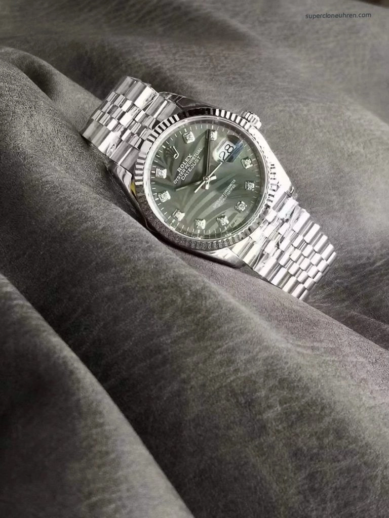 Premium Replica Uhr Rolex Datejust m126234-0055 grünes Palmblatt-Zifferblatt 36mm