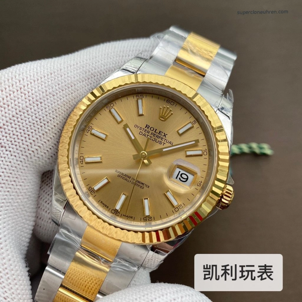 Premium Replica Uhr Rolex Datejust m126333-0009 Bicolor Edelstahl Gelbgold 41mm