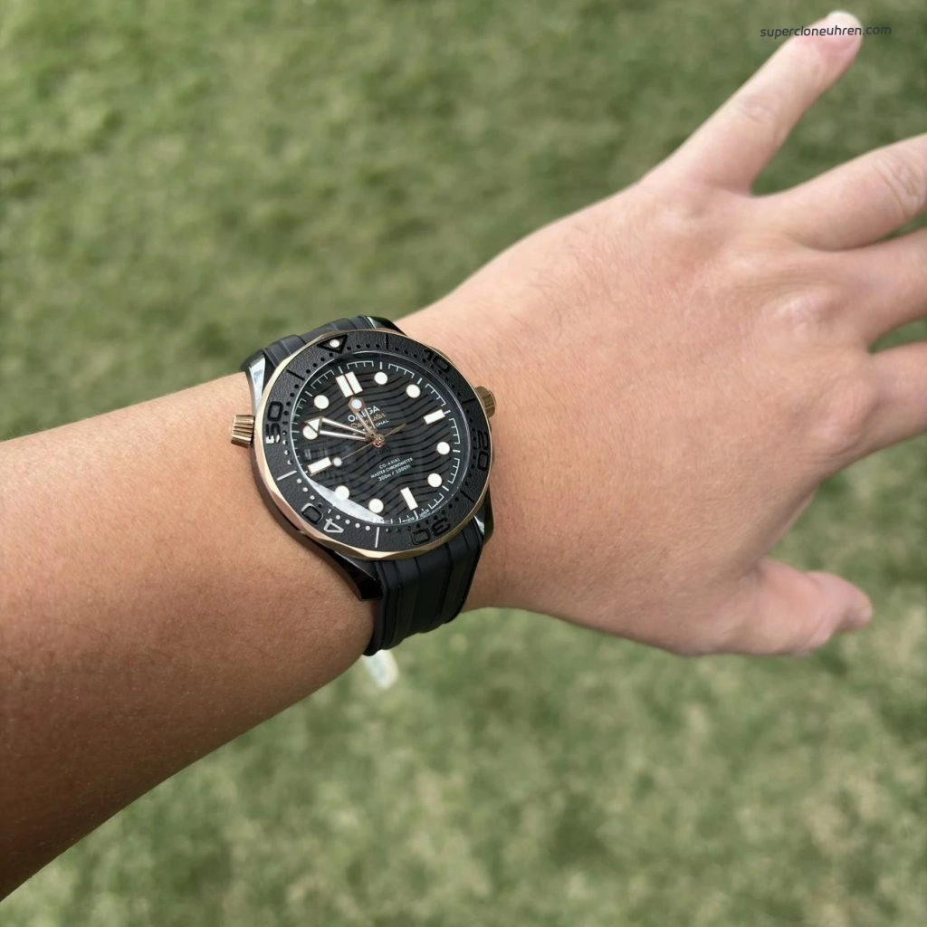 Premium Replica Uhr Omega Seamaster Diver 300M 210.62.44.20.01.001 Keramikgehäuse Roségold 43,5 mm