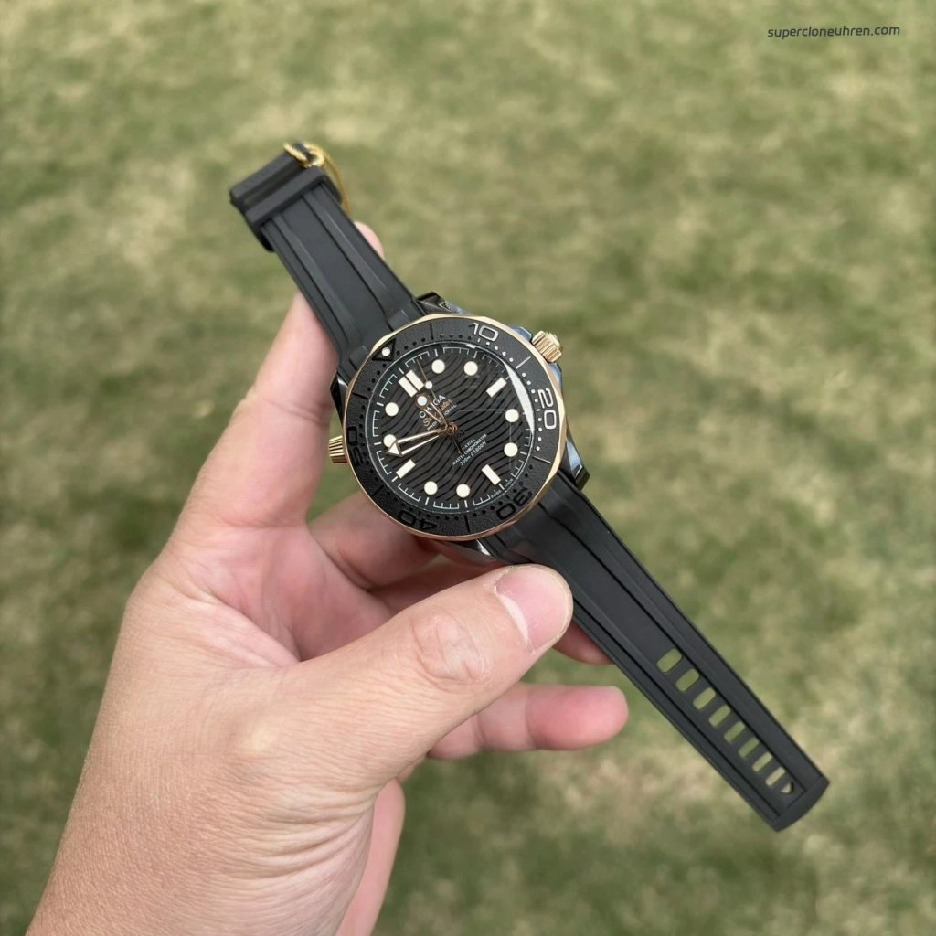 Premium Replica Uhr Omega Seamaster Diver 300M 210.62.44.20.01.001 Keramikgehäuse Roségold 43,5 mm