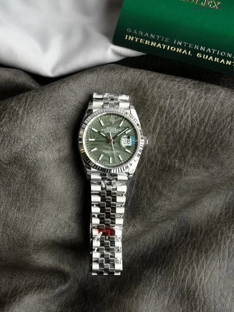 Premium Replica Uhr Rolex Datejust m126234-0047 mit grünem Palmenblatt-Zifferblatt 36mm