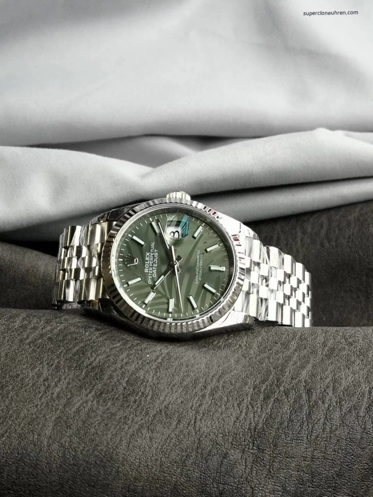 Premium Replica Uhr Rolex Datejust m126234-0047 mit grünem Palmenblatt-Zifferblatt 36mm