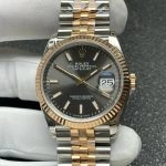 Super Clone Rolex Datejust 126231-0013 Stahl-Roségold graues Zifferblatt 36 mm
