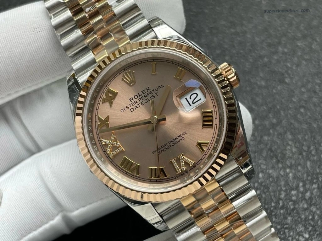 Super Clone Rolex Datejust 126231-0027 Roségold Champagner 36mm