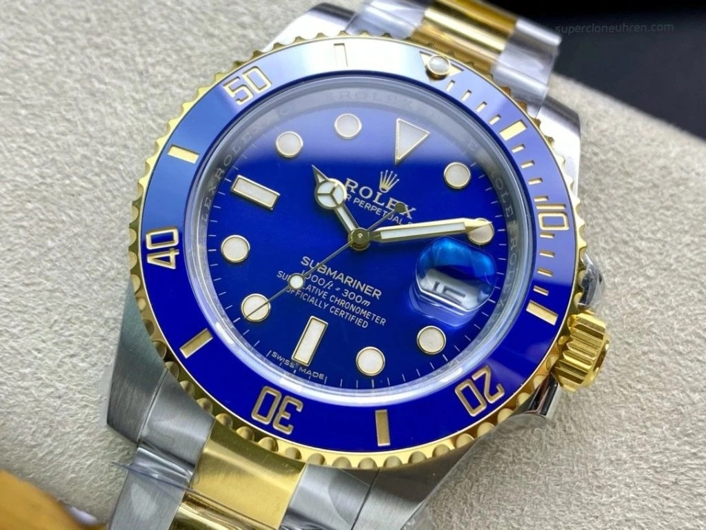 Super Clone Rolex Submariner 116613LB-0005 Bicolor Blau 40mm