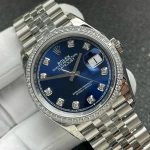 Premium Replica Uhr Rolex Datejust m126284rbr-0029 mit blauem Zifferblatt und Diamantlünette 36 mm