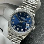 Premium Replica Uhr Rolex Datejust m126284rbr-0029 mit blauem Zifferblatt und Diamantlünette 36 mm