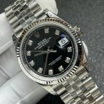 Premium Replica Uhr Rolex Datejust 126234-0027 Edelstahl mit schwarzem Zifferblatt 36mm