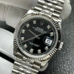 Premium Replica Uhr Rolex Datejust 126234-0027 Edelstahl mit schwarzem Zifferblatt 36mm