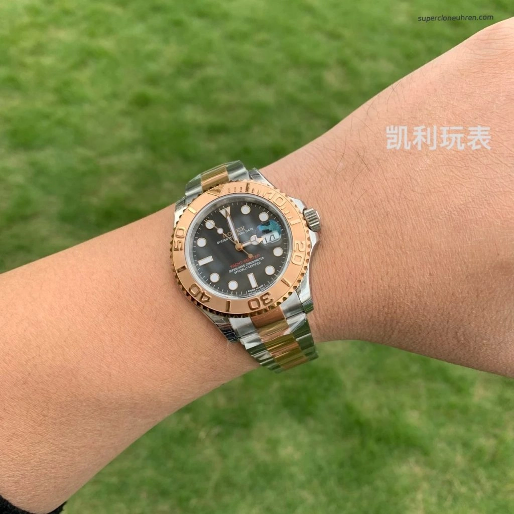 1:1 Super Clone Uhr Rolex Yacht-Master 116621-0002 Schwarz Zifferblatt Bicolor 40mm