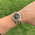 1:1 Super Clone Uhr Rolex Yacht-Master 116621-0002 Schwarz Zifferblatt Bicolor 40mm