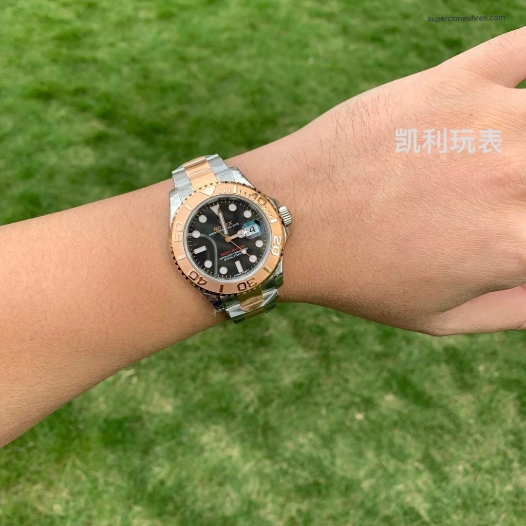 1:1 Super Clone Uhr Rolex Yacht-Master 116621-0002 Schwarz Zifferblatt Bicolor 40mm