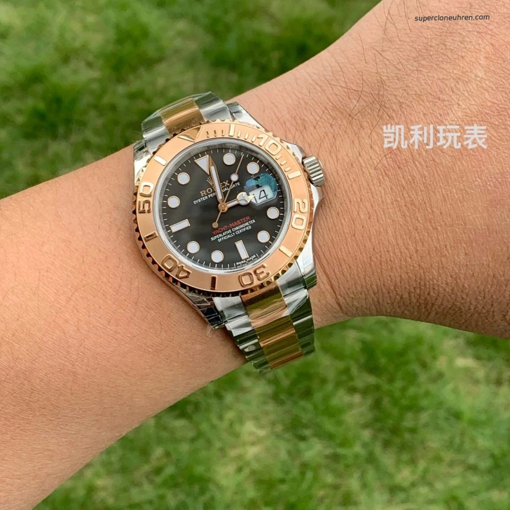 1:1 Super Clone Uhr Rolex Yacht-Master 116621-0002 Schwarz Zifferblatt Bicolor 40mm