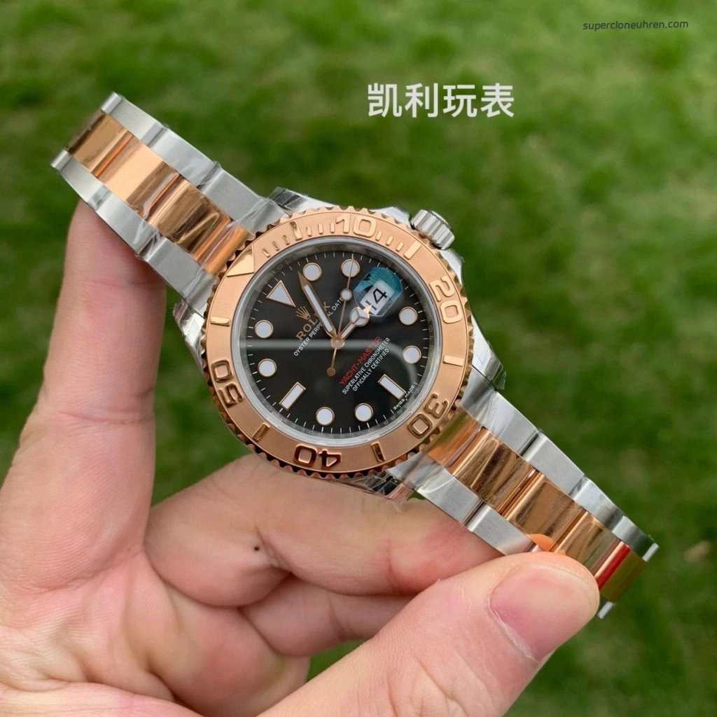 1:1 Super Clone Uhr Rolex Yacht-Master 116621-0002 Schwarz Zifferblatt Bicolor 40mm