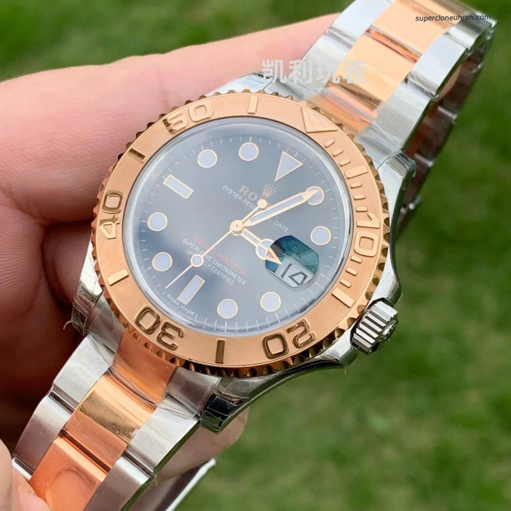 1:1 Super Clone Uhr Rolex Yacht-Master 116621-0002 Schwarz Zifferblatt Bicolor 40mm